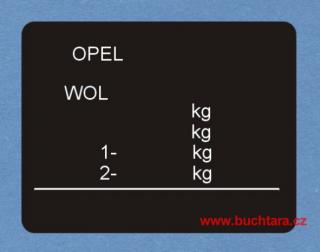 Výrobní štítek OPEL bez textů