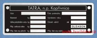 Tovární štítek Tatra 111