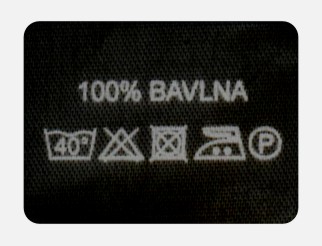 Textilní etiketa samolepící černá100% BAVLNA