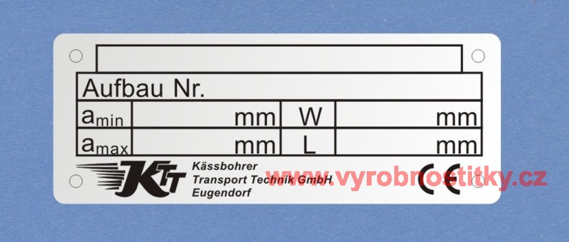Výrobní štítek Kässbohrer 105x40 mm