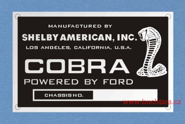 Výrobní štítek Ford SHELBY