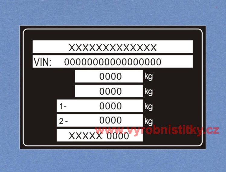 Výrobní štítek Univerzální samolepící plastový