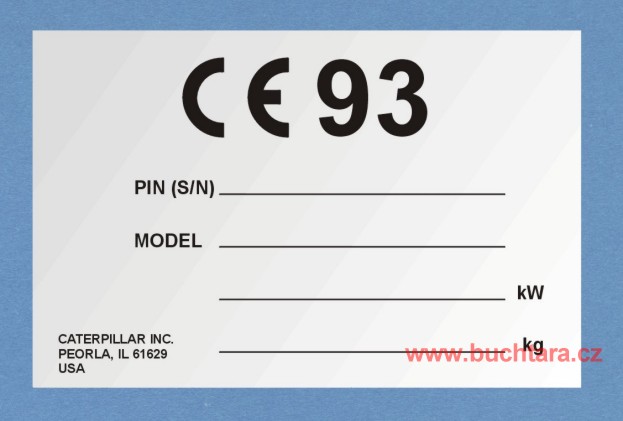 Výrobní štítek CATERPILLAR CE93