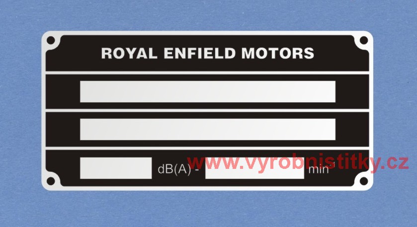 Výrobní štítek ROYAL ENFIELD MOTORS