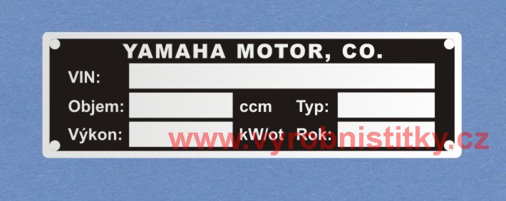 Výrobní štítek YAMAHA GRIZZLY