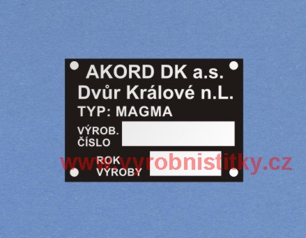 Výrobní štítek AKORD DK