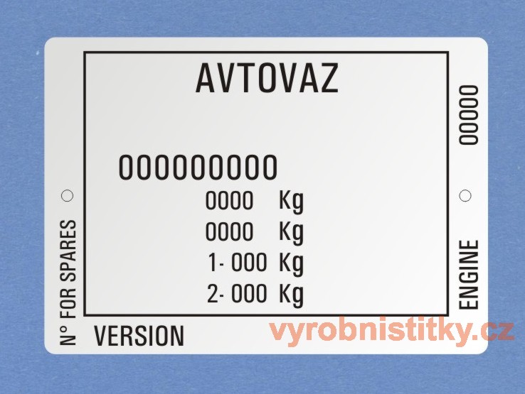 Výrobní štítek AVTOVAZ - LADA NIVA