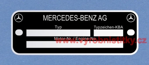 Výrobní štítek Mercedes-Benz Motor-Nr