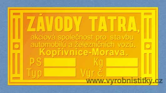 Výrobní štítek Tatra 11