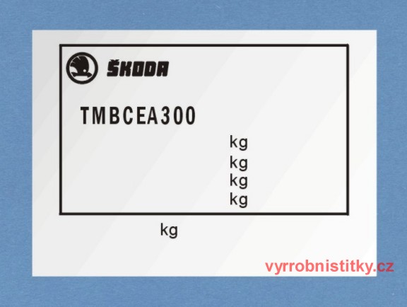 Výrobní štítek Škoda Favorit TMBCA300