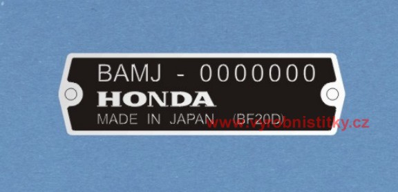 Výrobní štítek Honda MADE IN JAPAN