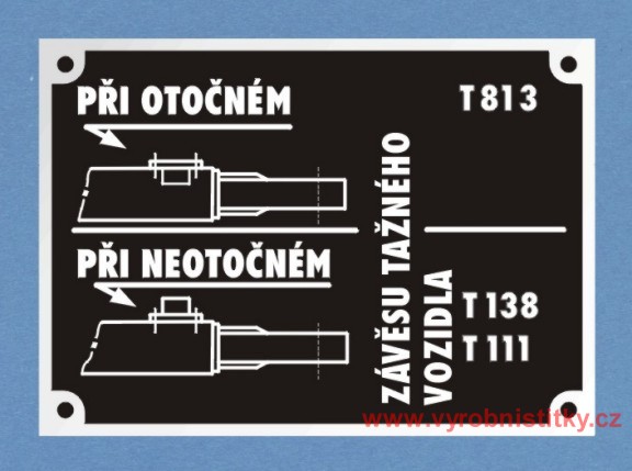 Štítek závěsu T813, T138, T111
