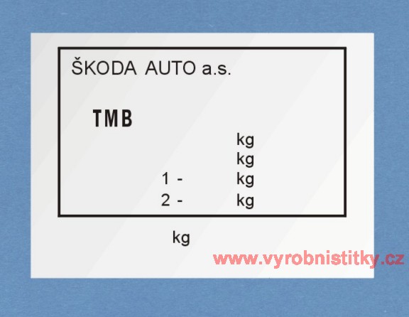 Výrobní štítek ŠKODA AUTO a.s.