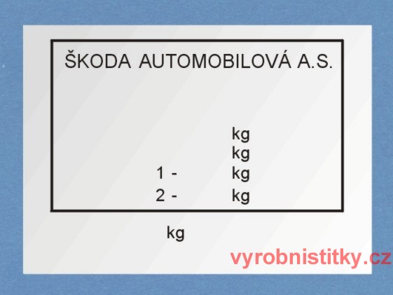 Výrobní štítek ŠKODA FAVORIT prázdný