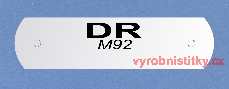 Výrobní štítek DR motokára