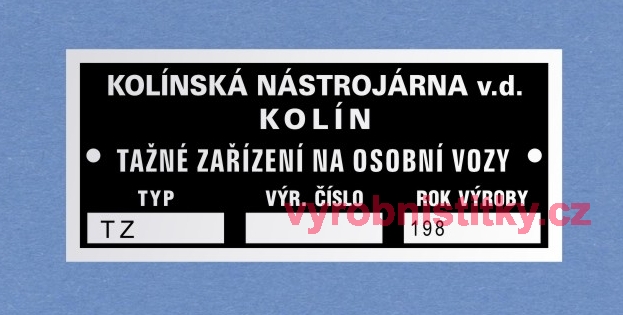 Výrobní štítek KOLÍNSKÁ NÁSTROJÁRNA