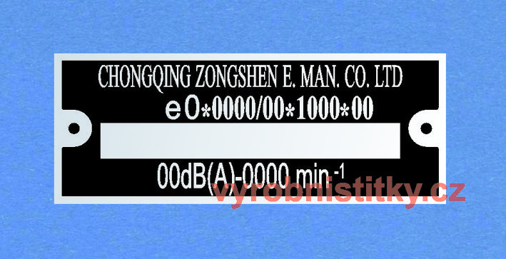 Výrobní štítek CHONGQING ZONGSHEN