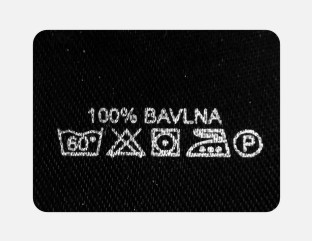 Textilní etiketa samolepící černá 100% BAVLNA
