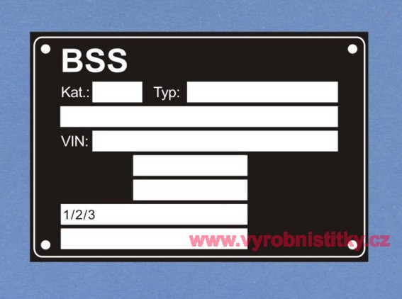 Výrobní štítek BSS pro 3 nápravy