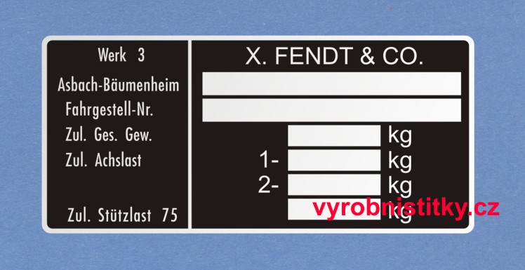 Výrobní štítek FENDT & CO
