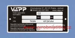 Výrobní štítek VAPP KF2KVA4