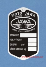 Výrobní štítek Jawa - pérák čistý