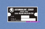 Výrobní štítek karoserie Mladá Boleslav