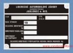 Výrobní štítek Škoda 706 MTS