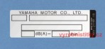Výrobní štítek YAMAHA MOTOR CO, LTD prázdný