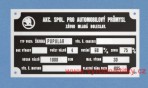 Výrobní štítek Popular OHV 927