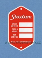 Výrobní štítek Jawa Stadion červený