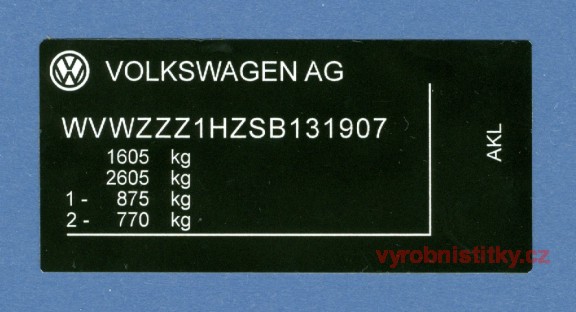 Tisk čísel a údajů auto, moto, přívěs