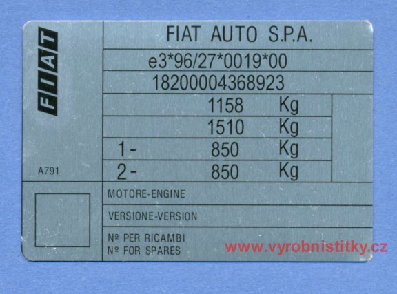 Tisk čísel a údajů auto, moto, přívěs