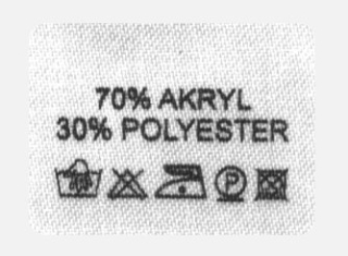 Textilní etiketa samolepící bílá 70% AKRYL - 30% POLYESTER