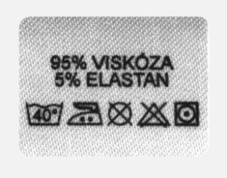 Textilní etiketa samolepící bílá 95% VISKÓZA - 5% ELASTAN