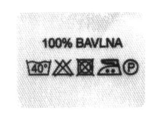 Textilní etiketa samolepící bílá 100% BAVLNA