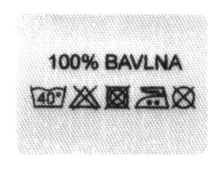 Textilní etiketa samolepící bílá 100% BAVLNA