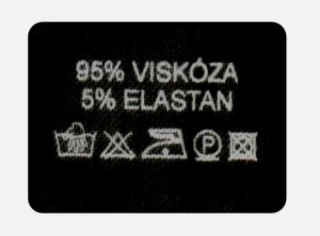 Textilní etiketa samolepící černá 95% VISKÓZA - 5% ELASTAN