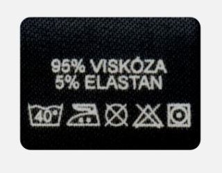 Textilní etiketa samolepící černá 95% VISKÓZA - 5% ELASTAN
