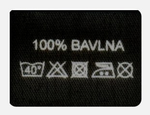 Textilní etiketa samolepící černá 100% BAVLNA