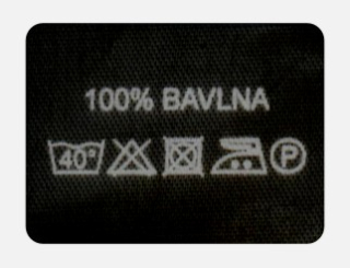 Textilní etiketa samolepící černá100% BAVLNA