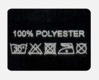 Textilní etiketa samolepící černá 100% POLYESTER