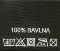 Textilní etikety černé 100% BAVLNA