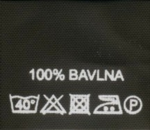 Textilní etikety černé 100% BAVLNA