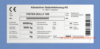 Výrobní štítek Kässbohrer Geländefahrzeug AG Al folie