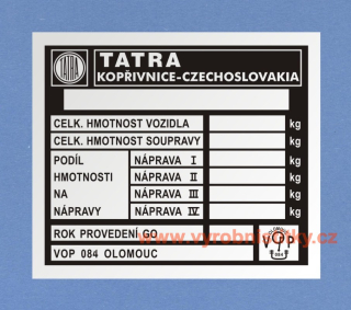 Výrobní štítek T813 KOLOS