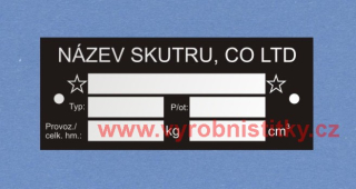 Výrobní štítek SKUTR UNIVERZÁLNÍ pro doražení čísel