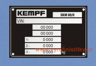 Výrobní štítek KEMPF