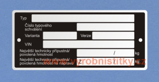 Výrobní štítek Univerzální Variant-Verze 114 x 48