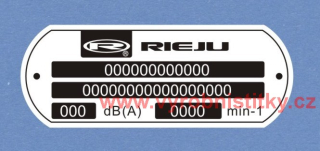Výrobní štítek RIEJU